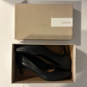 Women’s size 9 Clark’s Black Leather Heals